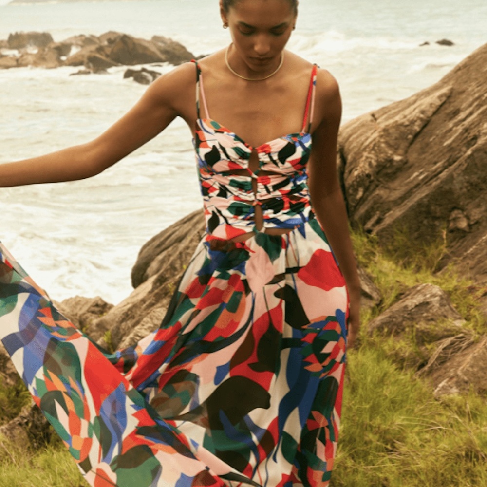 PatBO Multicolor Abstract Maxi Dress